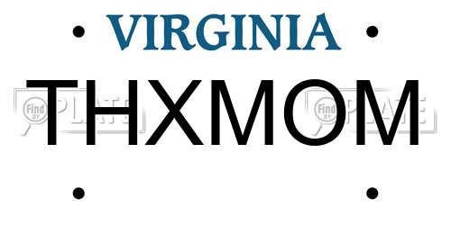 THXMOM Virginia License Plate