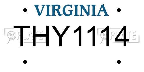 THY1114 Virginia License Plate