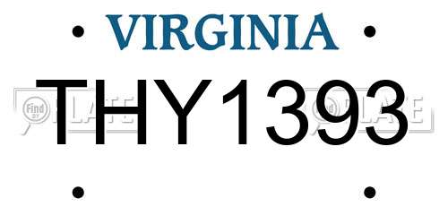 THY1393 Virginia License Plate
