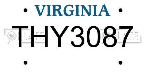 THY3087 Virginia License Plate