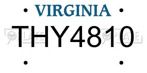 THY4810 Virginia License Plate