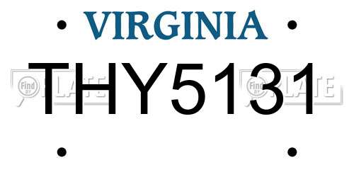 THY5131 Virginia License Plate