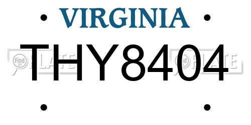 THY8404 Virginia License Plate