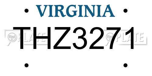 THZ3271 Virginia License Plate