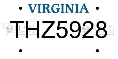 THZ5928 Virginia License Plate