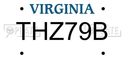 THZ79B Virginia License Plate