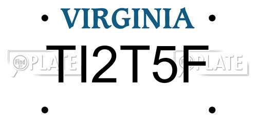TI2T5F Virginia License Plate