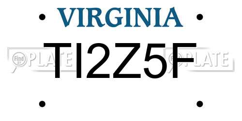 TI2Z5F Virginia License Plate