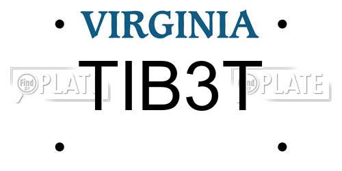 TIB3T Virginia License Plate