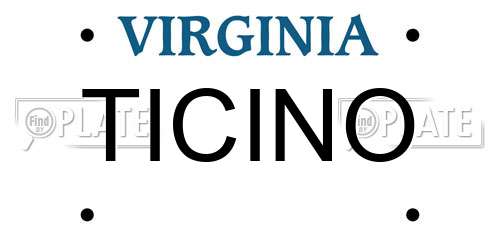TICINO Virginia License Plate