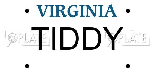 TIDDY Virginia License Plate