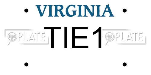 TIE1 Virginia License Plate