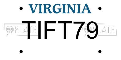 TIFT79 Virginia License Plate