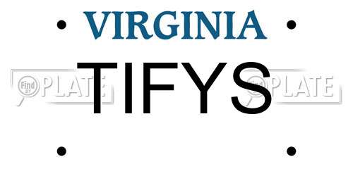 TIFYS Virginia License Plate
