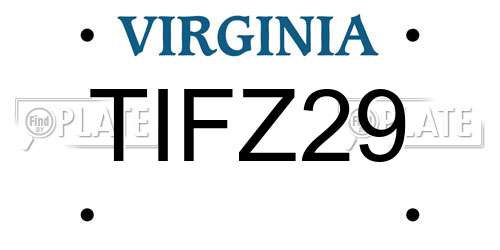 TIFZ29 Virginia License Plate