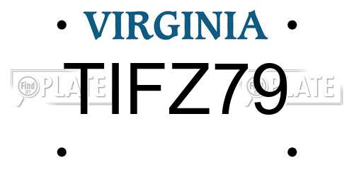 TIFZ79 Virginia License Plate