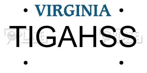 TIGAHSS Virginia License Plate