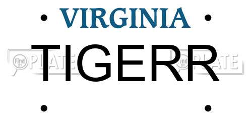 TIGERR Virginia License Plate