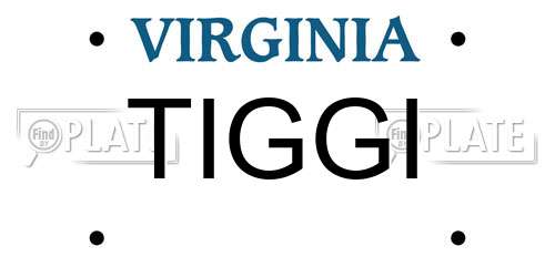 TIGGI Virginia License Plate