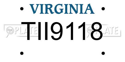 TII9118 Virginia License Plate