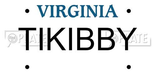 TIKIBBY Virginia License Plate