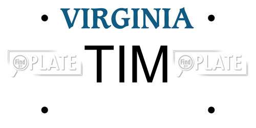 TIM Virginia License Plate