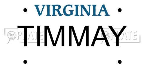 TIMMAY Virginia License Plate