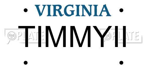 TIMMYII Virginia License Plate
