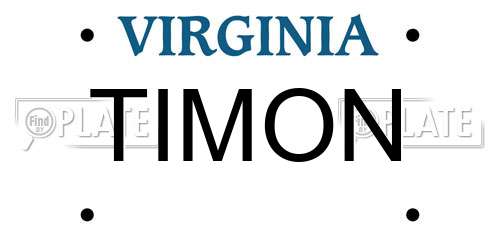 TIMON Virginia License Plate