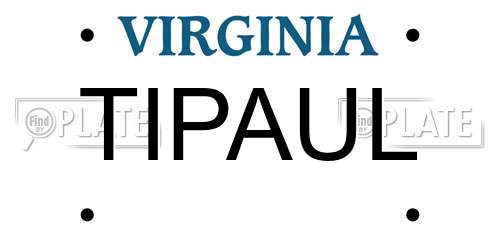 TIPAUL Virginia License Plate