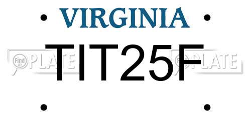 TIT25F Virginia License Plate