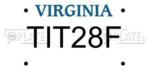 TIT28F Virginia License Plate