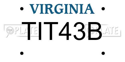 TIT43B Virginia License Plate