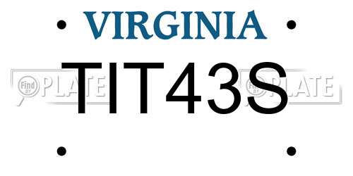 TIT43S Virginia License Plate