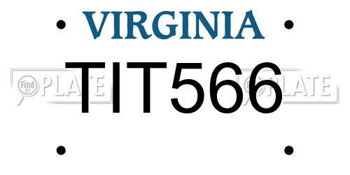 TIT566 Virginia License Plate