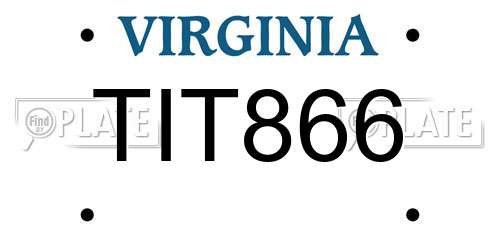 TIT866 Virginia License Plate
