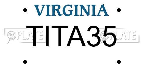 TITA35 Virginia License Plate