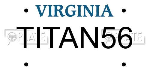 TITAN56 Virginia License Plate