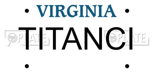 TITANCI Virginia License Plate