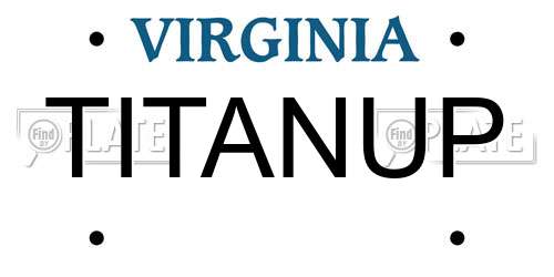 TITANUP Virginia License Plate