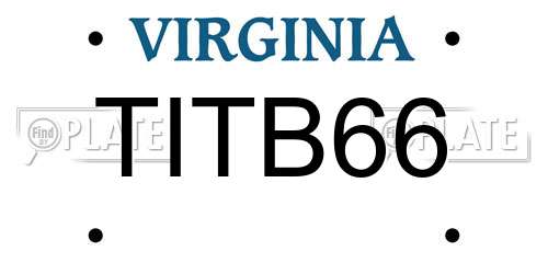 TITB66 Virginia License Plate
