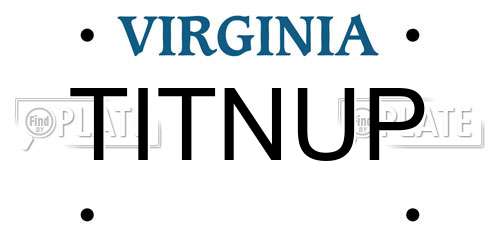 TITNUP Virginia License Plate