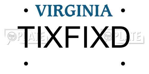 TIXFIXD Virginia License Plate