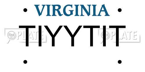 TIYYTIT Virginia License Plate