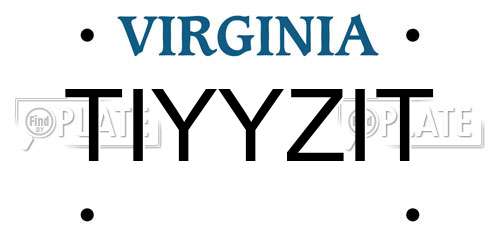 TIYYZIT Virginia License Plate