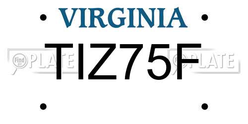 TIZ75F Virginia License Plate
