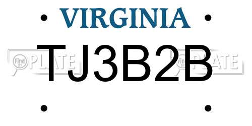 TJ3B2B Virginia License Plate