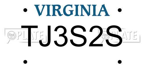 TJ3S2S Virginia License Plate