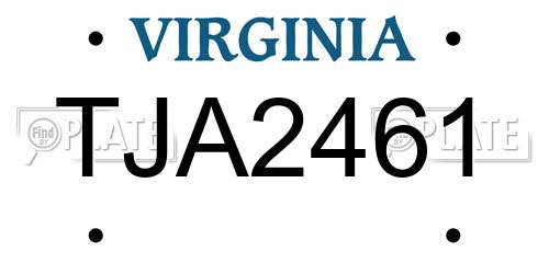 TJA2461 Virginia License Plate