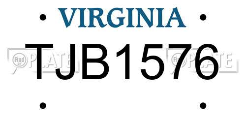 TJB1576 Virginia License Plate